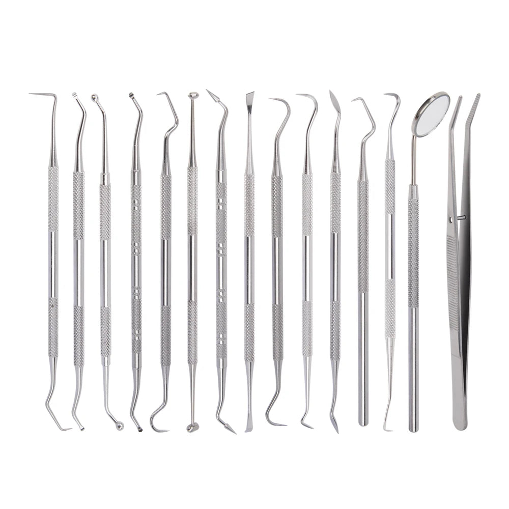 1Pcs Dental Hygiene Tool Calculus Cleaner Tartar Scraper Scaler Plaque Remover Tweezers Probe Dentist Oral Mirror Care Tools